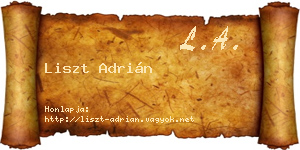 Liszt Adrián névjegykártya