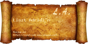 Liszt Adrián névjegykártya